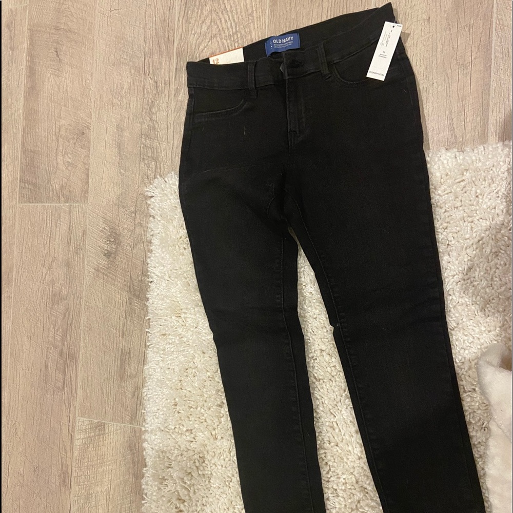 Girls old navy adjustable waist black jeans